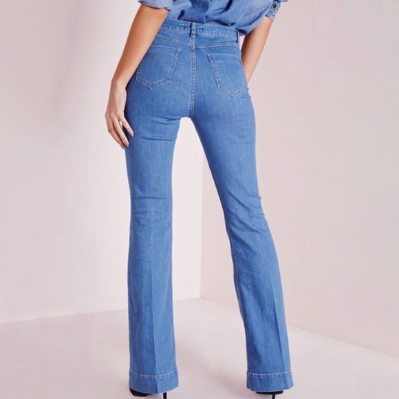 Missguided flared blue denim jeans - Picture 2 of 8